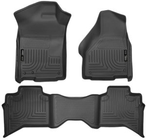 Dodge Ram 1500 Floor Liners - Front + Rear - Husky Liners - WeatherBeater - Black - 2009